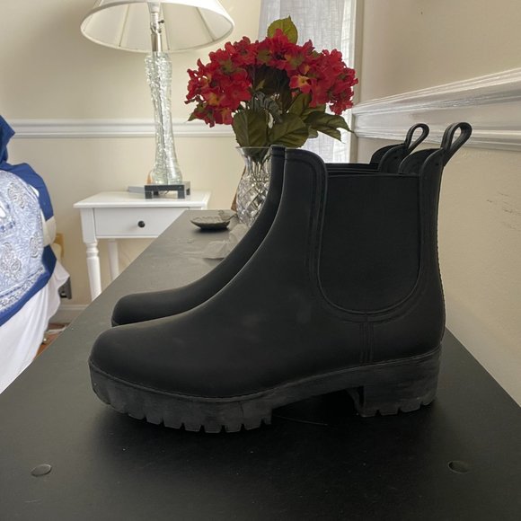 Jeffrey Campbell Cloudy Waterproof Chelsea Rain Boot Black - Picture 6 of 8